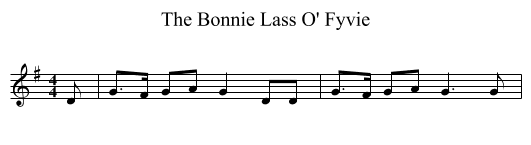 Bonnie Lass O' Fyvie, The  - staff notation