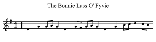 Bonnie Lass O' Fyvie, The  - staff notation
