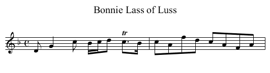 Bonnie Lass of Luss - staff notation