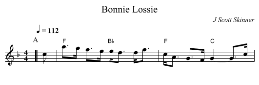 Bonnie Lossie - staff notation