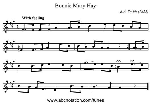 Bonnie Mary Hay - staff notation