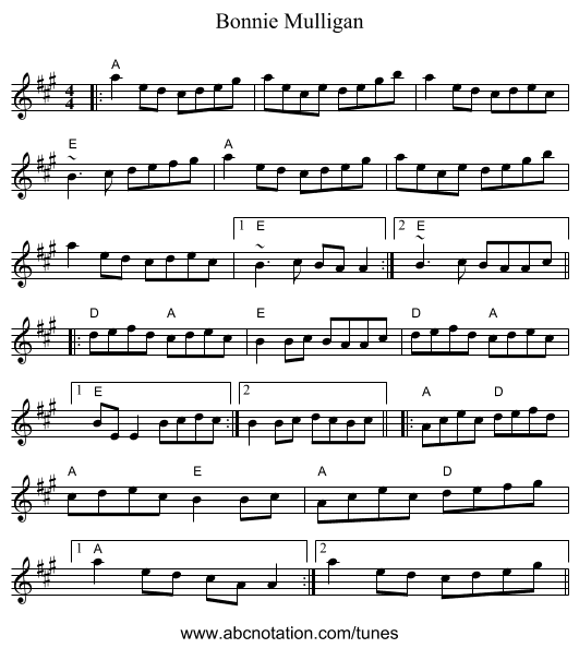 Bonnie Mulligan - staff notation