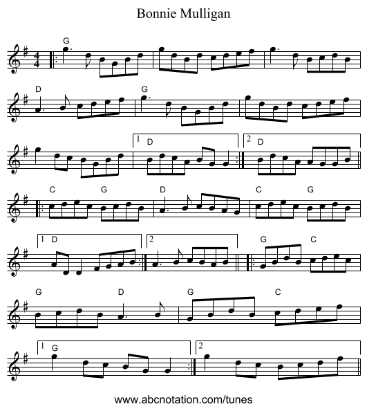 Bonnie Mulligan - staff notation