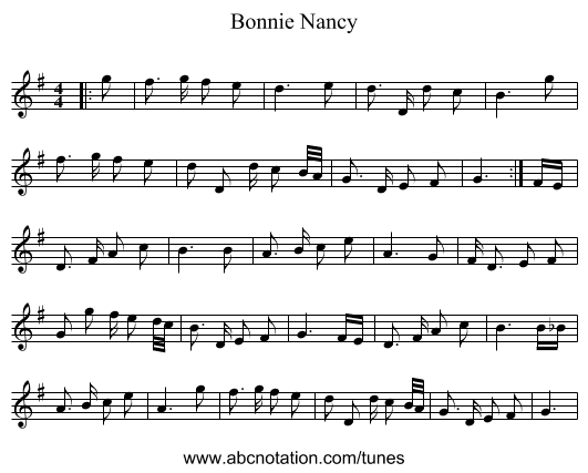 Bonnie Nancy - staff notation