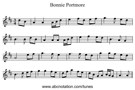 Bonnie Portmore - staff notation