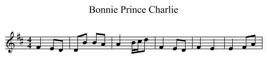 Bonnie Prince Charlie - staff notation