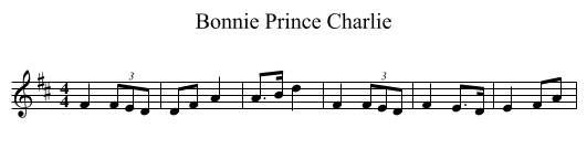 Bonnie Prince Charlie - staff notation