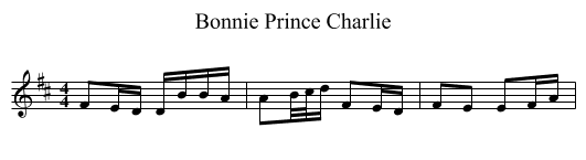 Bonnie Prince Charlie - staff notation