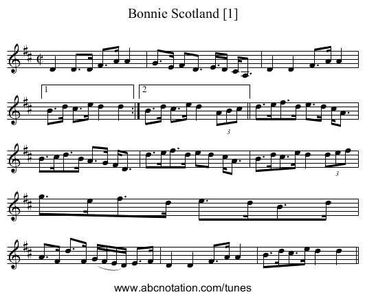 Bonnie Scotland [1] - staff notation