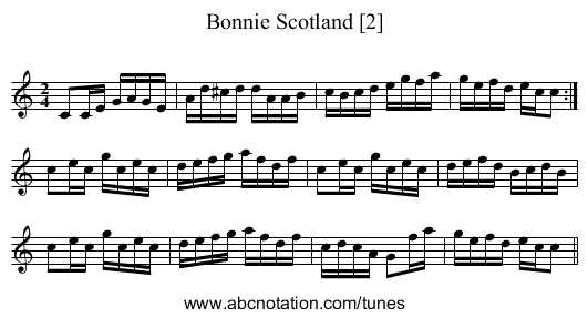 Bonnie Scotland [2] - staff notation