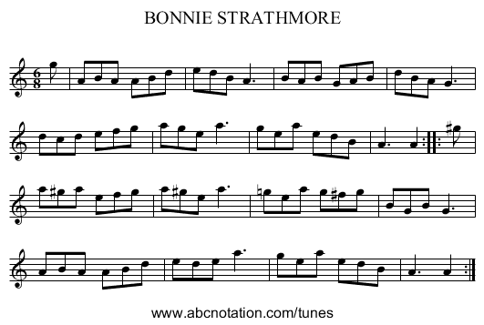 BONNIE STRATHMORE - staff notation