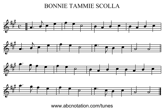 BONNIE TAMMIE SCOLLA - staff notation