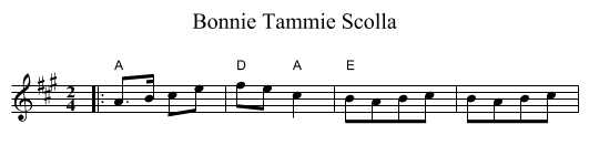 Bonnie Tammie Scolla - staff notation
