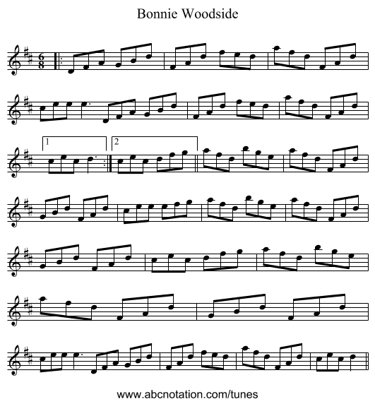 Bonnie Woodside - staff notation