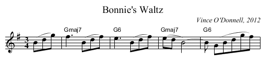 Bonnie's Waltz - staff notation