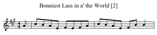 Bonniest Lass in a' the World [2] - staff notation