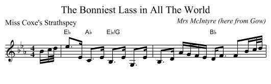 Bonniest Lass in All The World, The  - staff notation