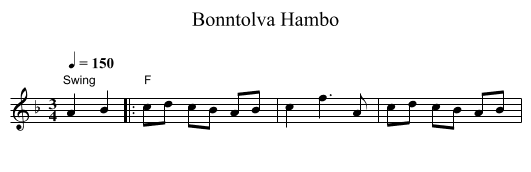 Bonntolva Hambo - staff notation