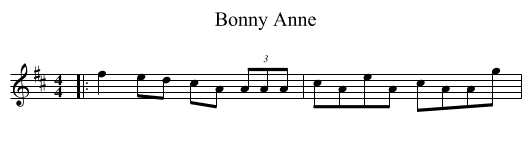 Bonny Anne - staff notation