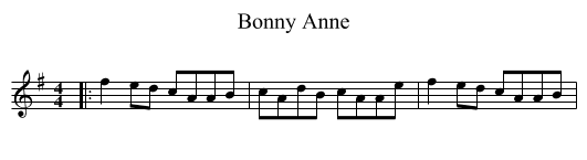 Bonny Anne - staff notation