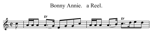 Bonny Annie.   a Reel. - staff notation