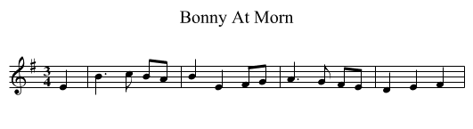 Bonny At Morn - staff notation