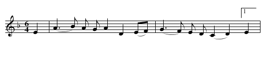Bonny at Morn - staff notation