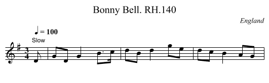 Bonny Bell. RH.140 - staff notation