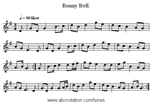 Bonny Bell. - staff notation