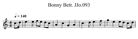 Bonny Bett. JJo.093 - staff notation