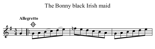 Bonny black Irish maid, The - staff notation