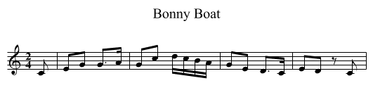 Bonny Boat - staff notation