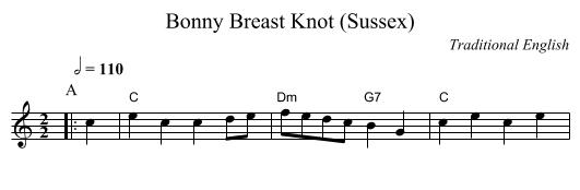 Bonny Breast Knot (Sussex) - staff notation
