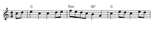 Bonny Breast Knot - staff notation