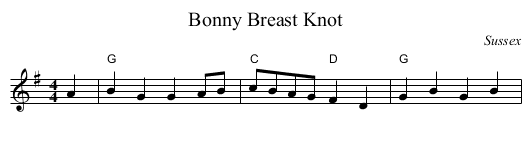 Bonny Breast Knot - staff notation