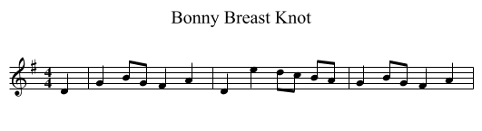 Bonny Breast Knot - staff notation