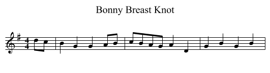 Bonny Breast Knot - staff notation