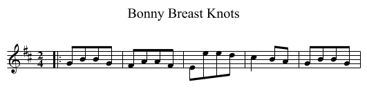 Bonny Breast Knots - staff notation