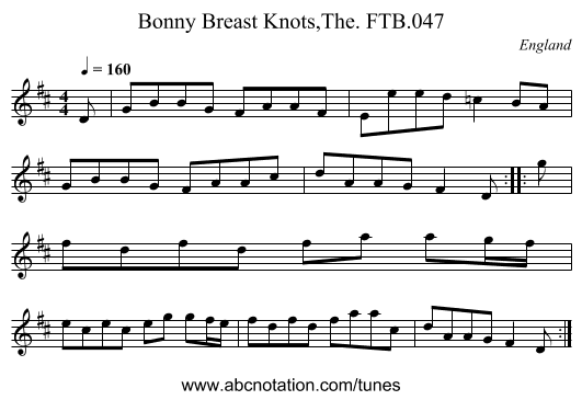 Bonny Breast Knots,The. FTB.047 - staff notation