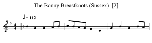 Bonny Breastknots (Sussex)  [2], The - staff notation