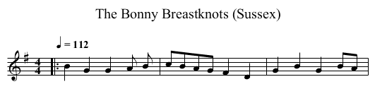 Bonny Breastknots (Sussex), The  - staff notation