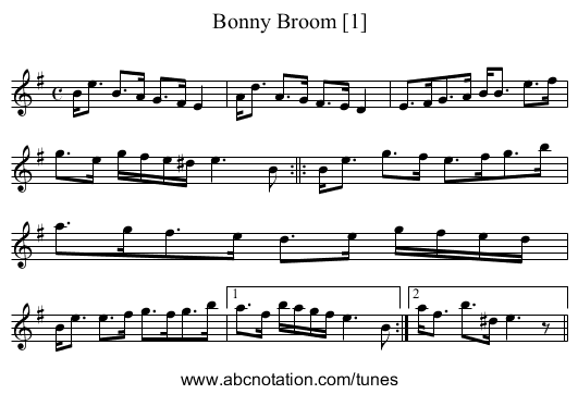 Bonny Broom [1] - staff notation