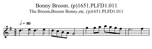 Bonny Broom. (p)1651.PLFD1.011 - staff notation
