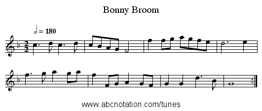 Bonny Broom - staff notation
