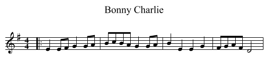 Bonny Charlie - staff notation