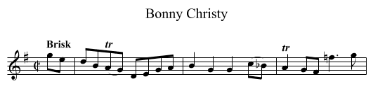 Bonny Christy - staff notation