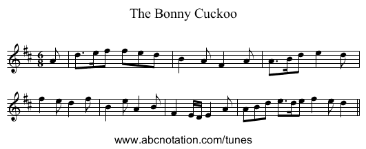 Bonny Cuckoo, The - staff notation