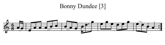 Bonny Dundee [3] - staff notation
