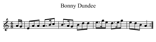 Bonny Dundee - staff notation