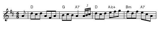 Bonny Green Garters - staff notation